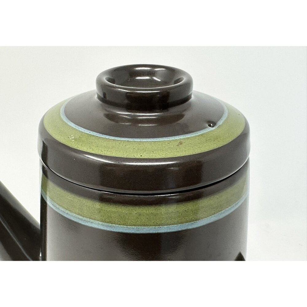 1970s MIKASA MAJORCA INTAGLIO COFFEE TEA POT w/LID 7501 Brown Stoneware Japan - Picture 12 of 12